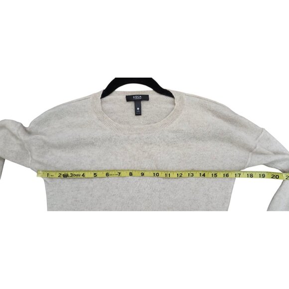 Aqua Cashmere High Low Crewneck Sweater, Light Grey Size XS - Picture 9 of 12